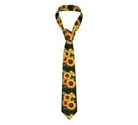 HAHAFU Summer Sunflower Men Ties Classic Silk Men'S Neckties,Formal Printed Neckties For Party Work Business Wedding
