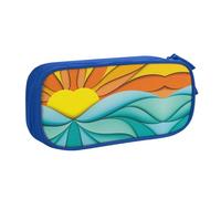 HAHAFU Sunset and Sunrise Double Layer Large Capacity Pencil Case, Full Print Oxford-Cloth Pencil Pouch with Multiple Compartments,Customizable Smooth Zipper Stationery Bag