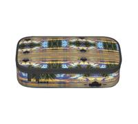 HAHAFU Sunset at The Beach Durable Large Capacity Pencil Case with Multiple Compartments,Print Water-Resistant Polyester School Supplies Organizer (Square Design)
