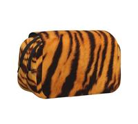 HAHAFU Tiger Striped Pattern Flip-Top Double-Layer Pencil Case,Large Capacity (Holds 50 Pens/Pencis),Full-Print Durable Polyester School Office Supplies
