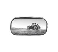 HAHAFU Tractor Agriculture Tranquil Clear PVC Pencil Case,Transparent Makeup Bag for School,Office,Travel Gym Accessories Organizer (Full Print Front Panel)