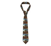 HAHAFU Train And Railway Silk Men Ties Classic Men'S Neckties,Formal Printed Neckties For Party Work Business Wedding