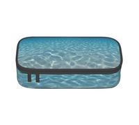 HAHAFU Tranquil Water Durable Large Capacity Pencil Case with Multiple Compartments,Print Water-Resistant Polyester School Supplies Organizer (Square Design)
