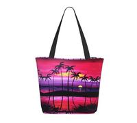 HAHAFU Tropical Palm Tree Women'S Large Shopping Tote Bag, Lightweight Durable Polyester Tote With All-Over Print,Foam Padded For Protection