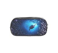 HAHAFU Underwater Sea Lion Clear Pencil Case with Full Print On Front Panel,Transparent PVC Pouch, Lightweight Wear-Resistant, Zipper Closure for School, Office, Travel