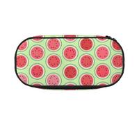 HAHAFU Watermelon Green Double Zipper Pencil Case Makeup Bag,Large Capacity Crush-Resistant Polyester Organizer for School Office Travel