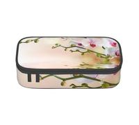 HAHAFU White in The Pond Durable Large Capacity Pencil Case with Multiple Compartments,Print Water-Resistant Polyester School Supplies Organizer (Square Design)
