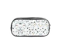 HAHAFU White Parttern Clear Pencil Case with Full Print On Front Panel,Transparent PVC Pouch, Lightweight Wear-Resistant, Zipper Closure for School, Office, Travel