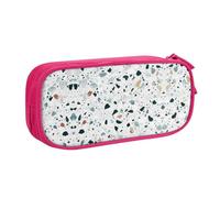 HAHAFU White Parttern Double Layer Large Capacity Pencil Case, Full Print Oxford-Cloth Pencil Pouch with Multiple Compartments,Customizable Smooth Zipper Stationery Bag