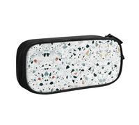HAHAFU White Parttern Double Layer Large Capacity Pencil Case, Full Print Oxford-Cloth Pencil Pouch with Multiple Compartments,Customizable Smooth Zipper Stationery Bag