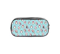 HAHAFU Winter Christmas Penguins Clear PVC Pencil Case,Transparent Makeup Bag for School,Office,Travel Gym Accessories Organizer (Full Print Front Panel)