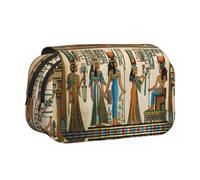 HAHAFU Women in Ancient Egypt Flip-Top Double-Layer Pencil Case,Large Capacity (Holds 50 Pens/Pencis),Full-Print Durable Polyester School Office Supplies