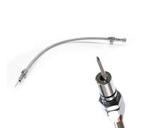 HAHAHA Chrome AOD Transmission Dipstick, Flexible, Firewall Mount, Stainless Steel Hose, Compatible with Ford AOD Transmission Oil Tubes Dipstick.