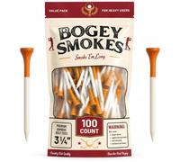 HahaHome Funny Golf Tees | Golf Accessories for Men - Bogey Smokes 100 Pack | Top Golf Gifts for Men & Unique Golf Gifts for Golfers | Premium Golf Stuff & Golf Bag Accessories | Wooden Bamboo Tees