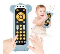 HAHAKIDZ Realistic Baby Infant Silicon Tv Remote Control Toy with Music and Light for Toddlers with Teeth Cover, Early Education with Numbers and Multi Languages for Boys and Girls (Monkey)
