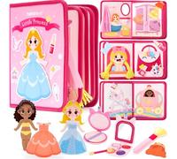 hahaland 20 in 1 Busy Book for Toddlers 3, Montessori Newborn Toys Busy Board for 3 4 Year Old Girl Birthday Gift - Baby Sensory Toys with Life Skills, Cognition, Sorting, Matching - Princess