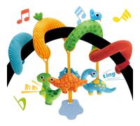 Hahaland Activity Spiral Toys for Pram & Car Seat - Soft Cuddly Spiral Baby Toy with Ringing Bell