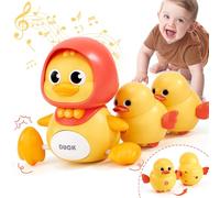 hahaland Baby Crawling Duck Toy Baby Toys for 12 Months 1 Year Old Boys Girls, Musical Light Interaction Walking Tummy Time Sensory Toys Sound Toys with Lullabies Birthday Present Gifts