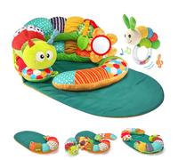 hahaland Baby Toys 0-6 Month，3 in 1 Caterpillar Tummy Time Pillow Activity Playmat & Seated Newborns Infants Toys for Sensory Play Developmental Newborn Baby Birthday Gifts for Boys Girls