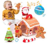 hahaland Baby Toys 6-12 Months, Soft Toddlers Christmas Gifts, Interactive Baby Sensory & Musical Plush Toy, Montessori Early Learning Toys for 1 Year Old, Travel Christmas Toys for Baby Boys Girls