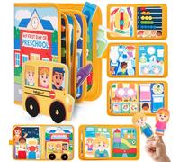 hahaland Busy Book Preschool Learning Activities First Day School Age 1-3 | Montessori Learning Toy with Busy Board, Interactive Activity Book for Toddlers, Educational Travel Toy for Boys & Girls