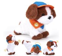 hahaland Electronic Interactive Plush Dog Toy, Realistic Robot Puppy Toy | Voice Command Control, Walking, Talking, Barking, Singing & Dancing Toy with Copy Me Mode, Pretend Pet for Kids Ages 3+