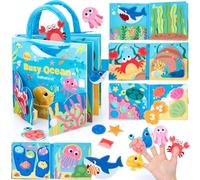 hahaland Ocean Felt Busy Book for Toddlers 1+ year old - Montessori Quiet Book, Sensory Activity Learning Toy with Sea Animals, Educational Travel Toy for Boys & Girls Age 1 2 3