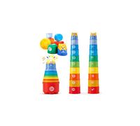 hahaland Rainbow Stacking Cups 10 Pcs with Lights & Sounds - Numbered Nesting Cups for Toddlers, Bath & Sand Play, Educational Toy