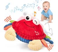 hahaland Sensory Toys for Babies - Musical Crawling Crab Toy Baby Toys 6-12 Months Fun Interactive Infant Montessori Toddler Toy 1 2 3 4 Year Old Boy Girl Birthday Gifts