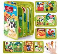 hahaland Toddler Busy Book Board for 1+ Year Olds - Montessori Toy for 1 2 3 Year Old Boy Gifts Girl Toys, Educational Quiet Travel Activity Toy, Perfect First Birthday & Early