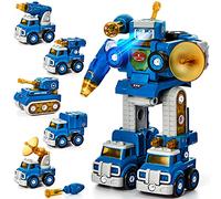 hahaland Toys for 5 Year Old Boy Thickened Drop-Resistant 5 in 1 Vehicles -STEM Educational Transform into Robot Christmas Birthday Gifts for Kids Girls Boys Toys Age 5 6 7 8