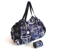 HaHaLemon Reusable Foldable eco-friendly shopping bag， Portable shoulder bag for business trips,Large Durable Heavy Duty, Black Coffee