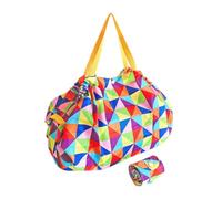 HaHaLemon Reusable Foldable eco-friendly shopping bag， Portable shoulder bag for business trips,Large Durable Heavy Duty, Multi-colored