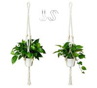 HahaMagic 2-Pack Macrame Plant Hangers with Tassel