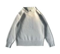 HahaNice Boys Girls Jumpers Long Sleeve Tops Unisex Crew Neck Sweater Plain Pullover Knitwear Off White 7Y