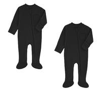 HahaNice Tiny Baby Clothes Neutral Sleepsuits Zip Babygrow Footed Pajamas Rompers Babies 6-9 Months Black2