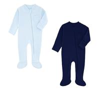 HahaNice Tiny Baby Clothes Neutral Zip Sleepsuits Babygrow Footed Pajamas Rompers Babies 3-6 Months Blue/Navyblue