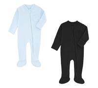 HahaNice Tiny Baby Clothes Neutral Zip Sleepsuits Babygrow Footed Pajamas Rompers Babies 9-12 Months Blue/Black