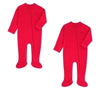 HahaNice Tiny Baby Clothes Neutral Zip Sleepsuits Newborn Babygrow Footed Pajamas Rompers Babies 0-3 Months Red2