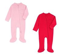 HahaNice Tiny Baby Clothes Neutral Zip Sleepsuits Newborn Babygrow Footed Pajamas Rompers Babies 0-3 Months Pink/Red