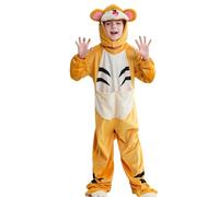 HAHASHOW Animal Costume Children's Fancy Dress Costumes Children with Hood and Tail, Soft Cuddly Suit for Girls Boys 11-12 Years, Tiger