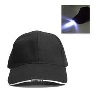 Hahhhha Baseball Cap, Hands Free LED Baseball Cap Hat, Outdoor Lighted Cap Adjustable LED Light Cap Battery Powered Baseball Cap with 5-LED Lights for Men/Women(Black)