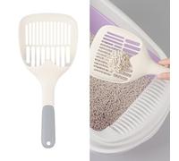 Hahhhha Plastic Litter Scoop, Cat Litter Scooper with Non-Slip Handle, Durable and Easy to Clean Non-Slip Handle, Cat Litter Scoop for Cat Litter Box Cleaning(Grey+White)