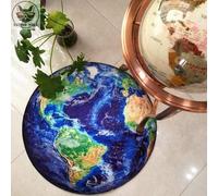 HAHII Circle Rug Blue Earth 60CM Washable non-slip indoor Rug suitable for living room, bedroom, children's playroom