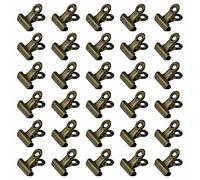 HAHIYO 0.87inch Brown Bulldog Clips Metal File Hinge Binder Clips Clamps Save Space Strong Spring Jaws Rock Solid Grip Book Lay Flat Deburred Edge for Hang Photos Wall Grid Dog Food 30PCS