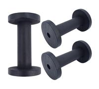HAHIYO 3.35Inch/8.5cm 3PCs Black Wood Spool Natural Unfinished Wooden Thread Spools for Textile Wire Weaving Ribbon Crafts DIY Art Education Smooth Rotatable Bobbins