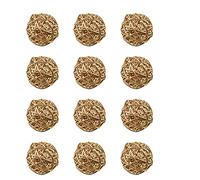 HAHIYO 70mm Diameter Wicker Rattan Balls Well Constructed Remained Tight Gorgeous Color Tone Fill Space Add Visual Interest Gold 12 PCS for Vase Bowl Filling Christmas Tree Wedding Table Bird Toy