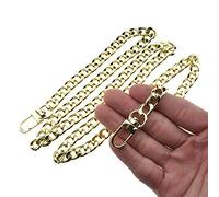 HAHIYO Purse Chain Strap Length 39.4 inches Light Gold for Shoulder Cross Body Sling Purse Handbag Clutch Replacement Strap Comfortable Flat 0.4” Wide Enough 2.4mm Extra Thick Metal Strap 1 Pack