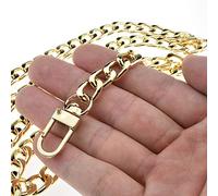 HAHIYO Purse Chain Strap Length 43.3” SPOT-ON Gold for Shoulder Cross Body Sling Purse Handbag Clutch Bag Replacement Strap Comfortable Flat 0.4” Wide Enough 2.4mm Extra Thick Metal Strap 1 Pack