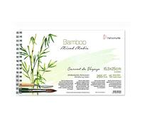 Hahnemuhle : Bamboo : Mixed Media Spiral Pad : 265gsm : 15 Sheets : 15.3x25cm (Apx.6x10in)
